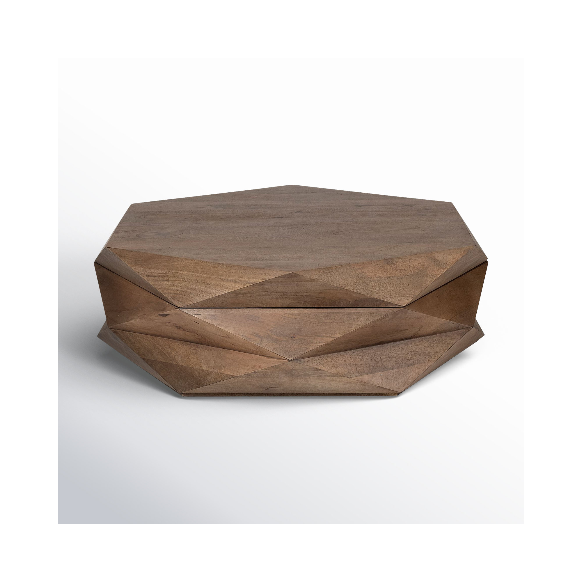 Malonne Solid Wood Single Coffee Table with Storage, 15" H x 48" W x 48" L, Medium Brown