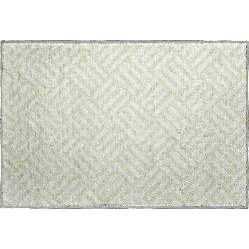 Tapis menthe Cerrito lavable à la machine de qualité supérieure, Rectangle 1 pi 8 po x 2 pi 6 po
