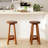 24" Tall Solid Teak Wood Barstool