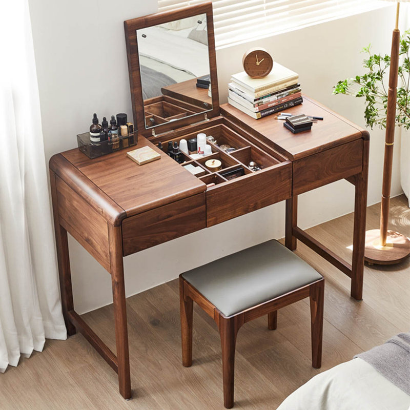 Black walnut solid wood clamshell dresser