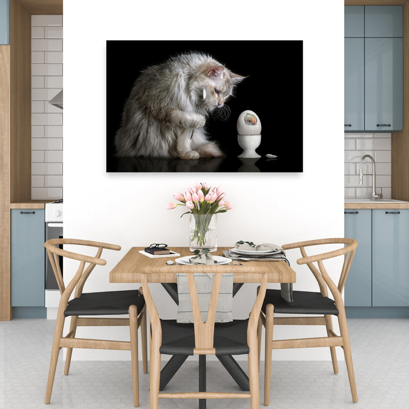 Reproduction d'art mural chat, H 32 po x l 48 po