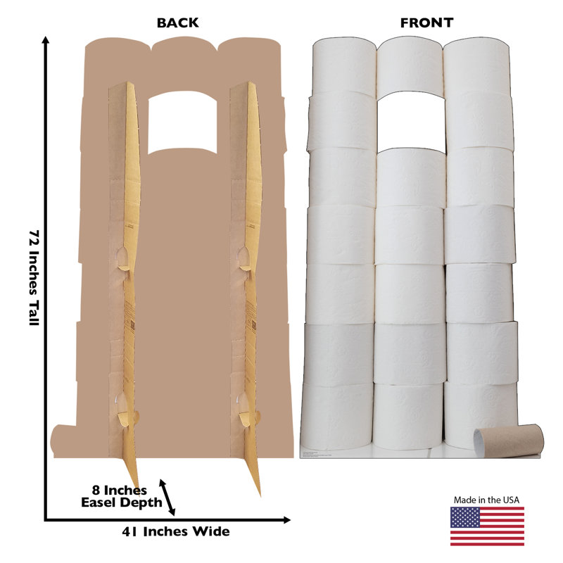 72'' White Cardboard Toilet Paper Standup Decor