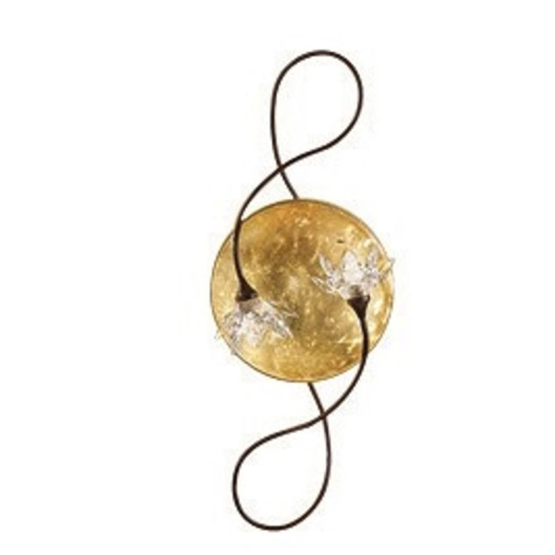 Armed Sconce, Gold, Clear