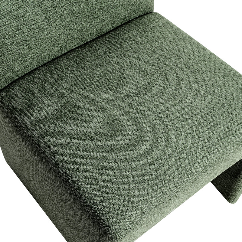Chaise de salle à manger rembourrée, Vert