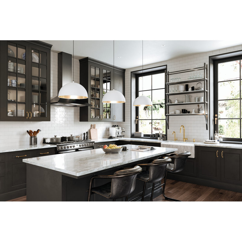 Shaker™ Front Fireclay 33" L x 18" W Farmhouse Kitchen Sink, Patina Blue/Gold