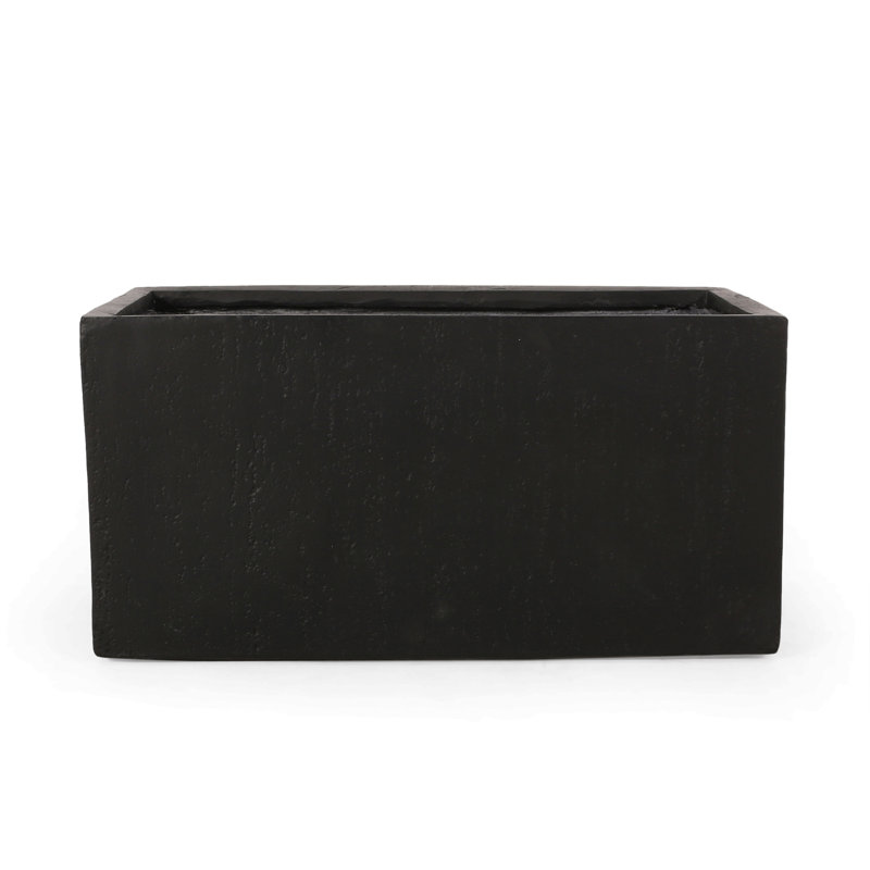 OUTDOOR LARGE SQUARE MGO PLANTER, 18" H x 35.25" W x 18" D, Black