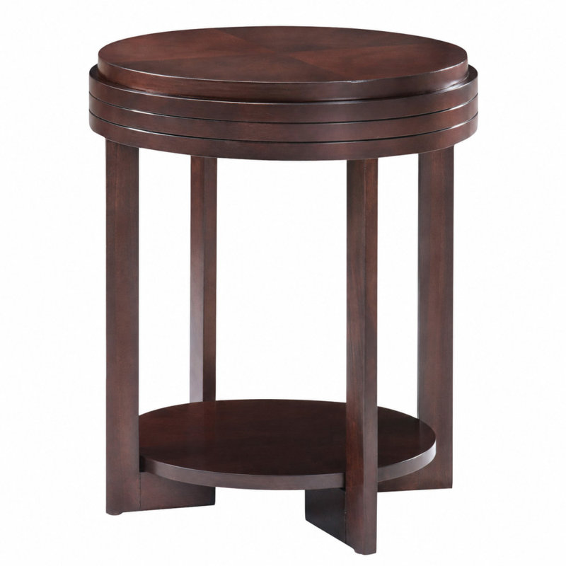 Solid + Manufactured Wood Oval End Table in Chocolate Cherry