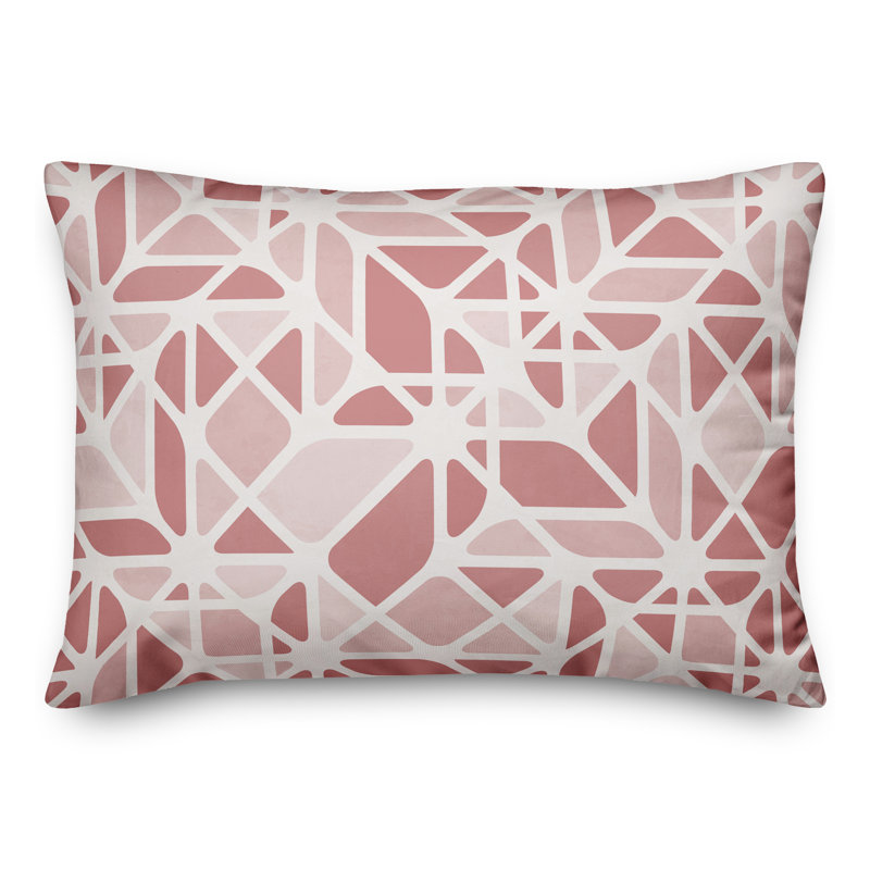 Housse de coussin rectangulaire d'extérieur Retro Cuts 15, Rose