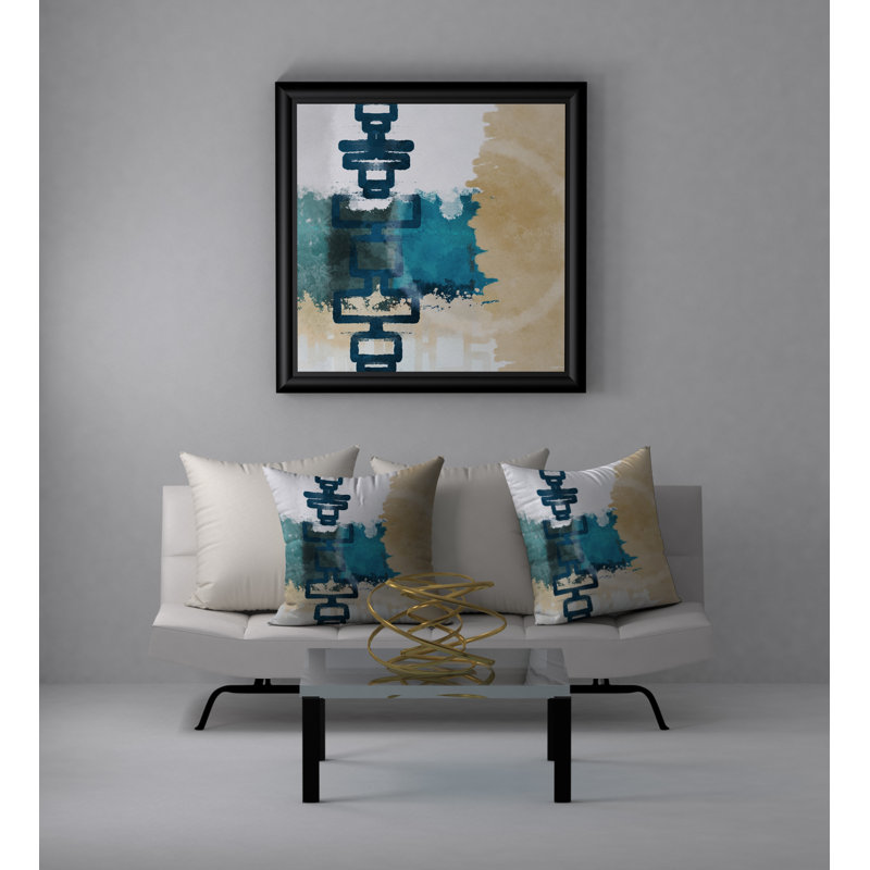 Coussin décoratif abstraite, 20 po x 20 po