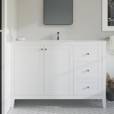 Comptoir de meuble-lavabo 48 po blanc brillant