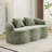 Green Curved Loveseat Sofa with Round Armrest, Compression Couch with 2 Pillows, Ideal for Small Spaces and No Assembly Required-1711031991
