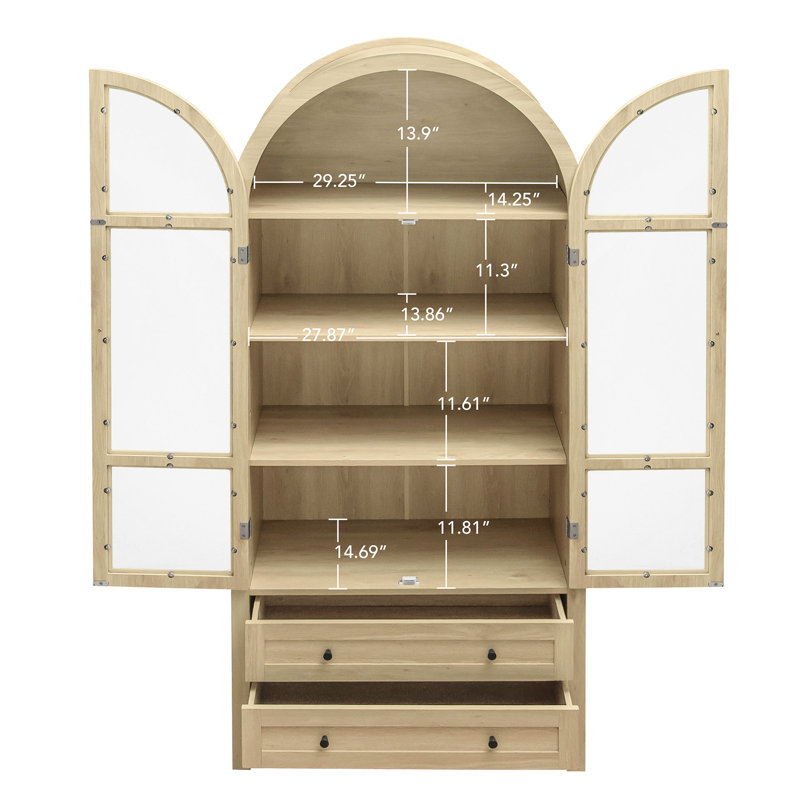 Rangement moderne en bois avec 2 tiroirs, charnière à 180 degrés et unité de cuisine à 5,16 po avec 4 panneaux stratifiés intérieurs