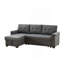 Canapé-lit modulaire réversible en lin gris foncé Hunter 84 po avec rangement Hunter