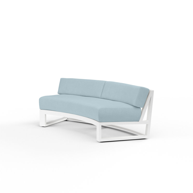 Causeuse d'extérieur Camela de 69 po de largeur avec coussins Sunbrella, Toile horizon Sunbrella®