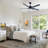 52" Traditional Ceiling Fan With Led Light, Remote Control, 3-Speed & 3-Colour Led, 5000 Cfm Airflow
