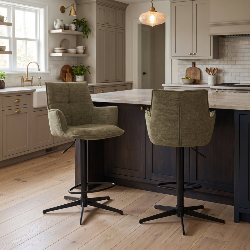 Fabric Bar Stool, Green