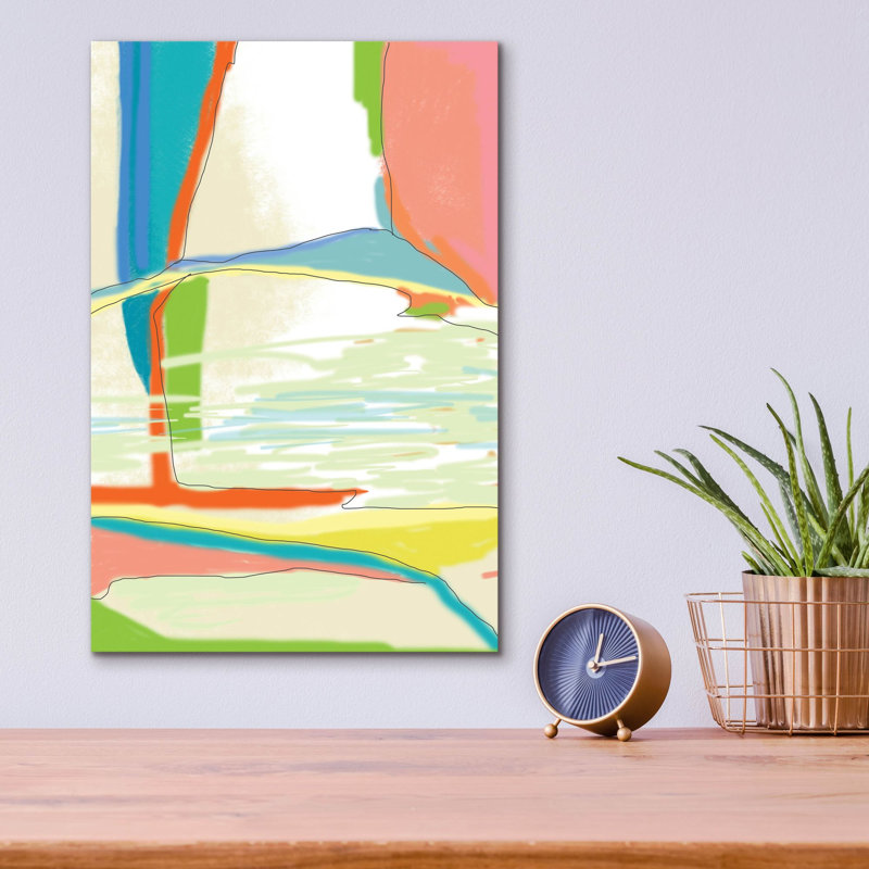 Art mural en verre «Deconstructed Landscape 3» par Jan Weiss, H 16 po x l 12 po x P 0,13 po