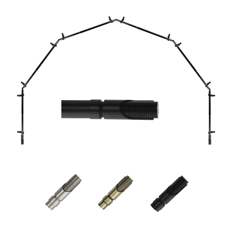 Tringle à rideaux simple ajustable avec baie vitrée de 0,81 po, 28 po à 48 po (chaque côté), Noir