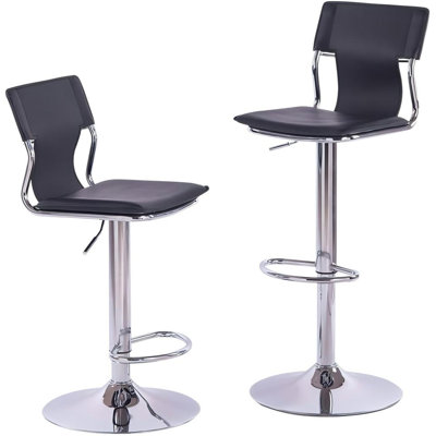 Adjustable Bar Stools Set of 2, Bar stools Set of 2 in Faux Leather, Swivel Bar Chairs Height Adjustable, Comfortable Bar Stools with Back for Kitchen
