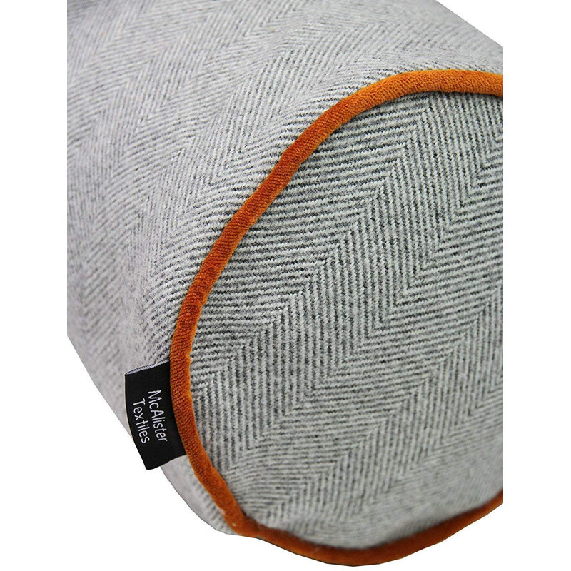 Bolster Cushion, Grey/Orange