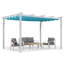 PURPLE LEAF 10' X 12' Outdoor Retractable Pergola with Sun Shade Canopy Cover White Patio Metal Shelter for Garden Porch Yard BBQ Beach Gazebo Grape Trellis Pergola, Turquoise Blue-110725162