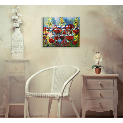 Artsy Quote "Flexibility is a requirement for survival." By Roger Von Oech Gallery Wrapped Canvas