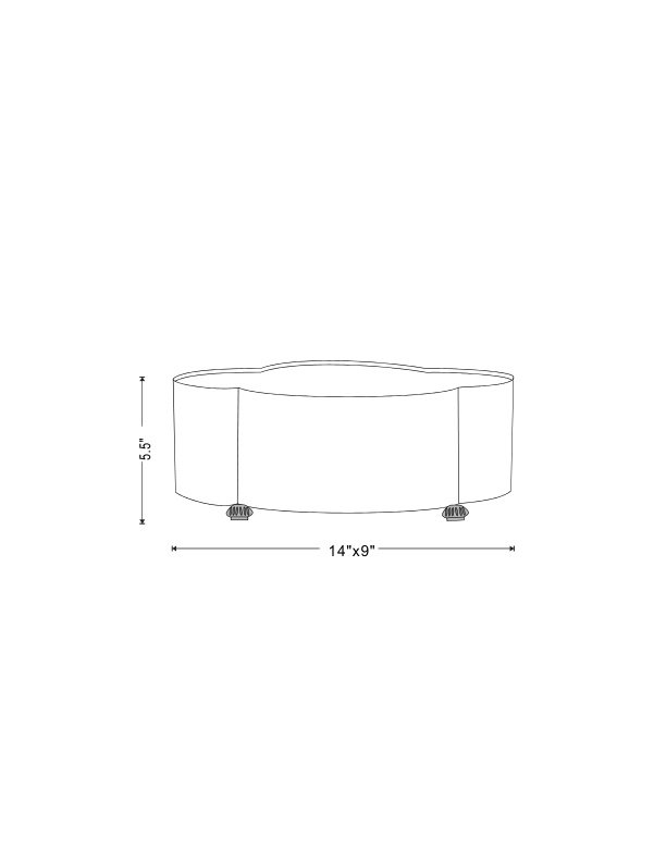 Green Oval Ceramic Planter with Brass Feet