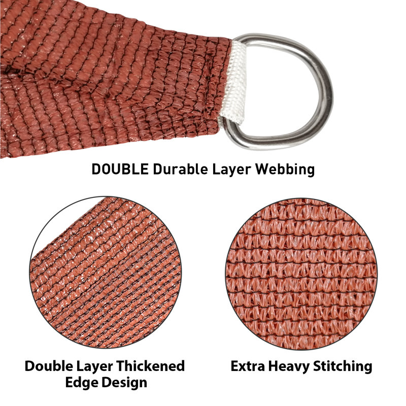 11'8" x 15'7" Triangle Shade Sail, Rust Red