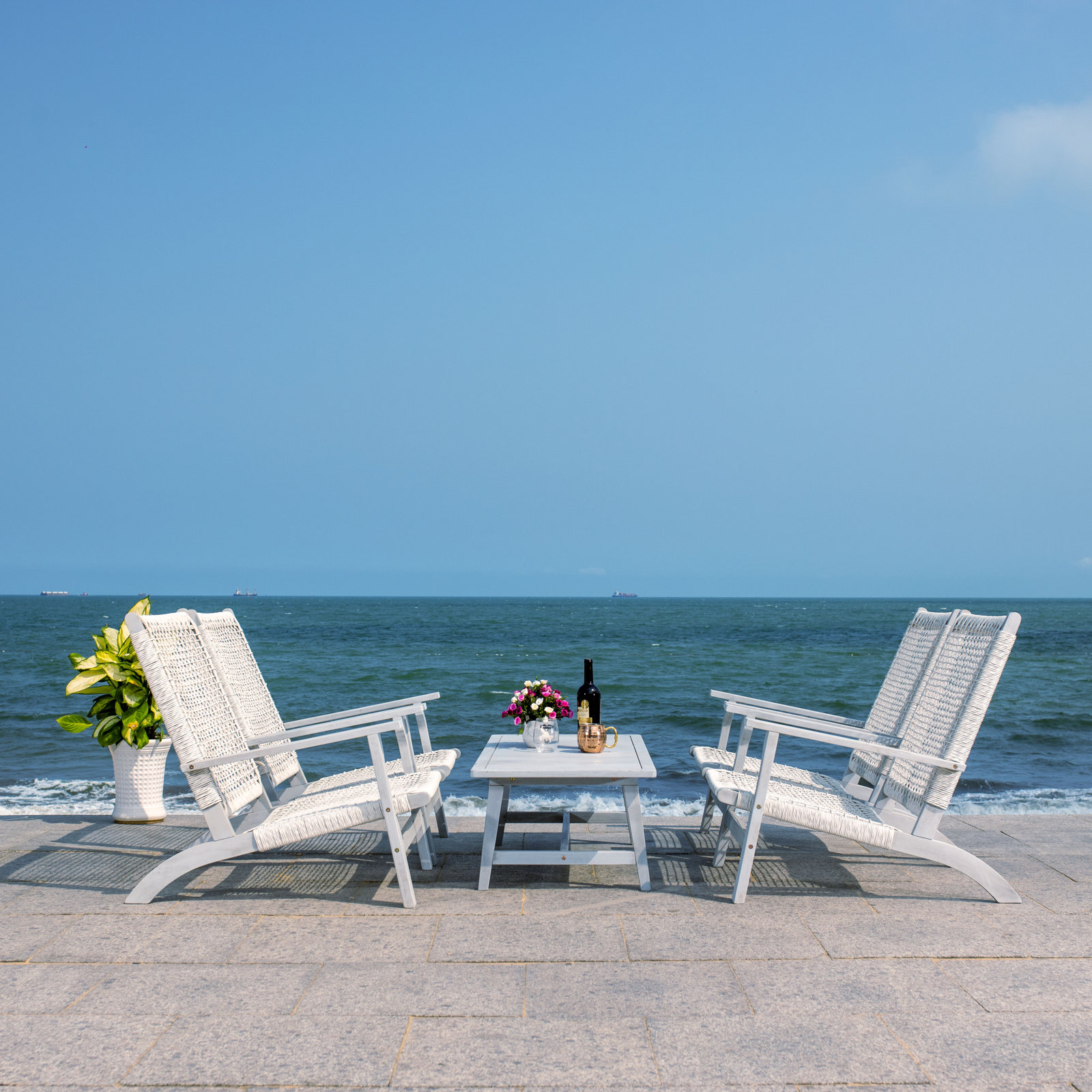 Kismet Acacia 4 - Person Patio Conversation Set, Gray