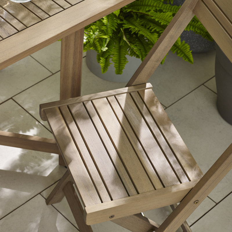 Meilani Wooden Garden 4 Seater Dining Table And Chairs Set - Square Table Modern Patio Dining Set