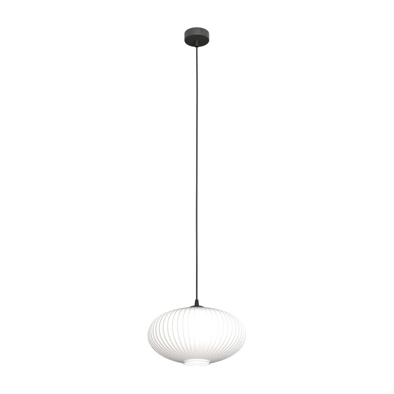 Samyiah 1 - Light Matte Black Pendant, Matte Black/Opal
