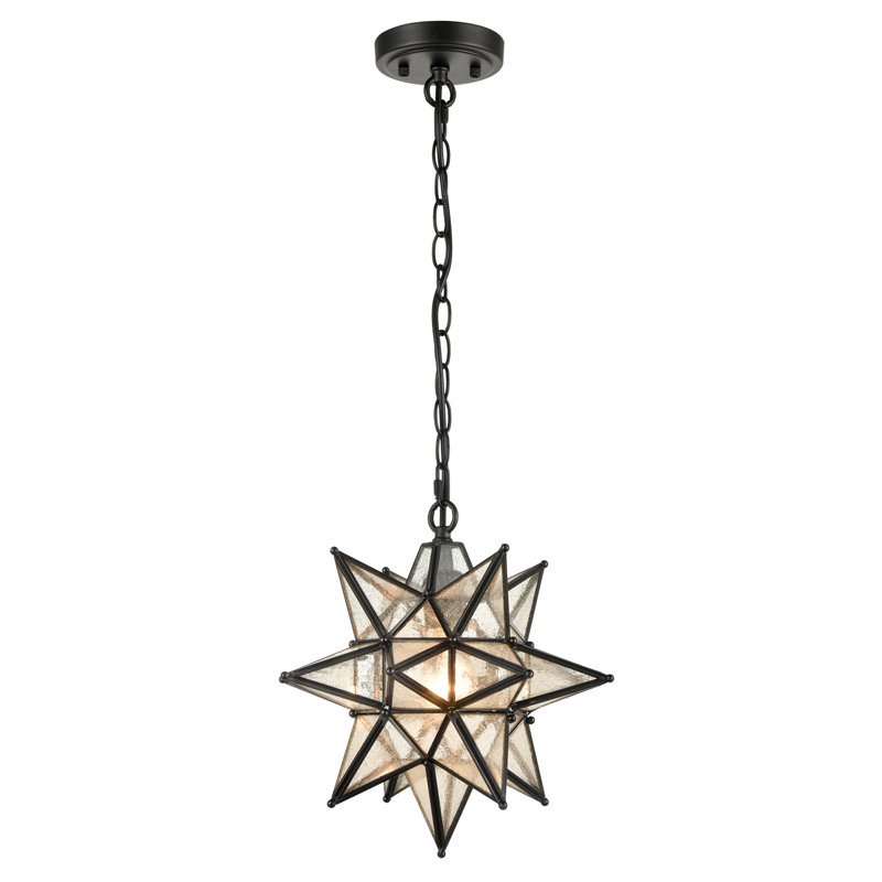 1 - Light Black Single Pendant, 12.4" H x 12.4" W x 12.4" D, Black