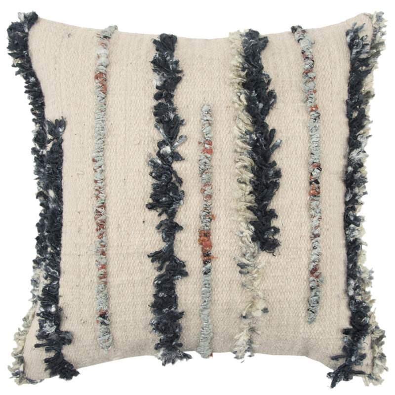 Fringed Throw Pillow, Black