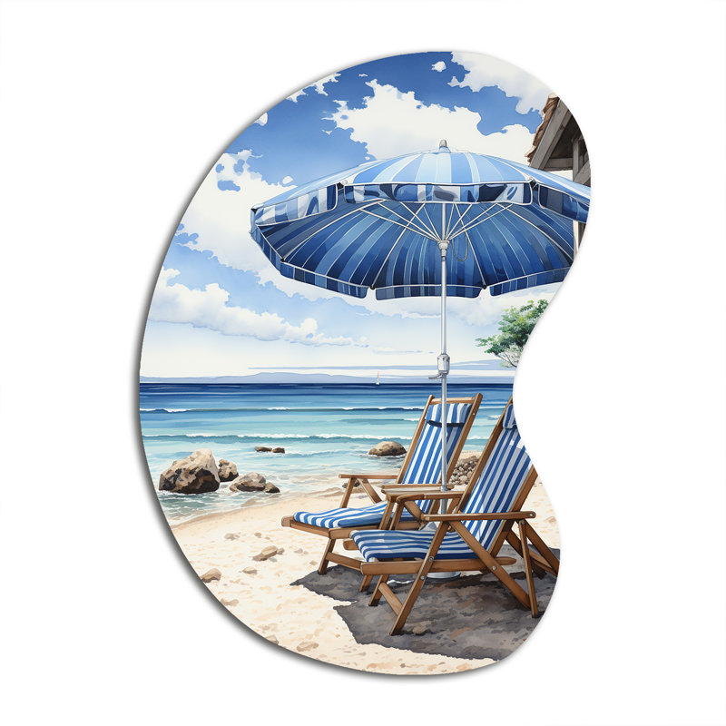 «Mannion Beach Sandy Escape Pointillism I», reproduction de sculpture murale en métal de forme côtière asymétrique