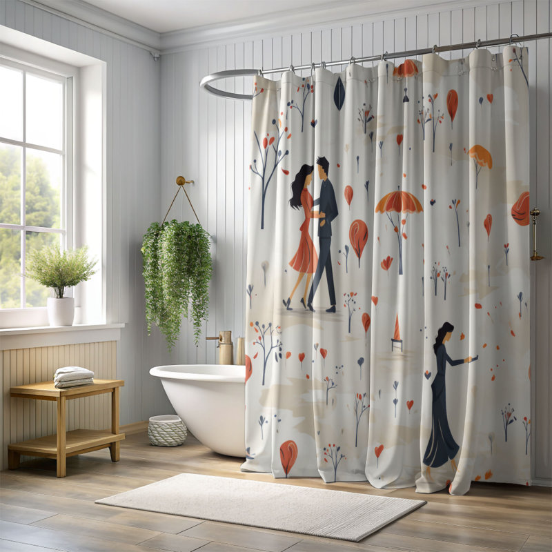 Hugge Love - Rideau de douche Premium, H 74 po x l 71 po