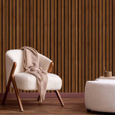 4.72 cm x 110.23 cm 3D Wall Panel in Natural; Marble