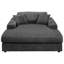 Chaise longue Hilde avec 2 coussins, velours côtelé gris foncé