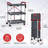 Portable Folding Service Cart, 3 Tier Folding Utility Cart