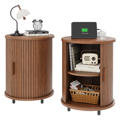2-Pack End Table with Charging Station