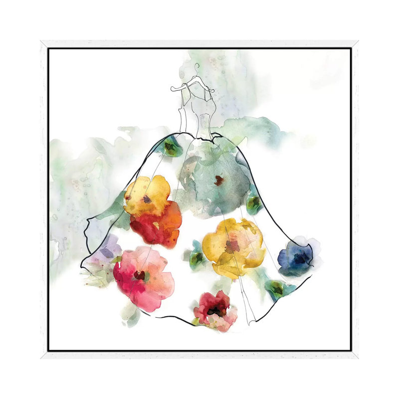 Fashionable Florals I by Carol Robinson - Print on Canvas, White Framed, 93.98 cm H x 93.98 cm W