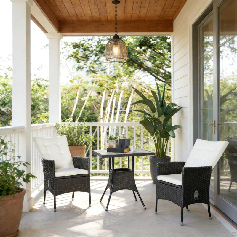 Rattan Furniture Set,3 Piece Patio Bistro Set