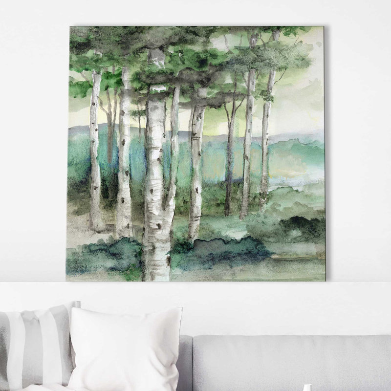 Bear Mountain par Nan - Peinture, L 18 po x H 18 po, Toile tendue