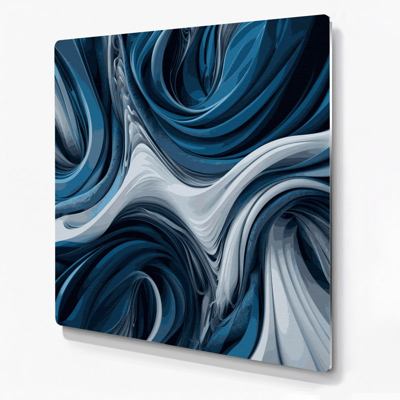 «Biomorphic Abstraction 66», art mural en métal bleu