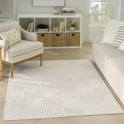 Tapis d'intérieur moderne ivoire Coedy