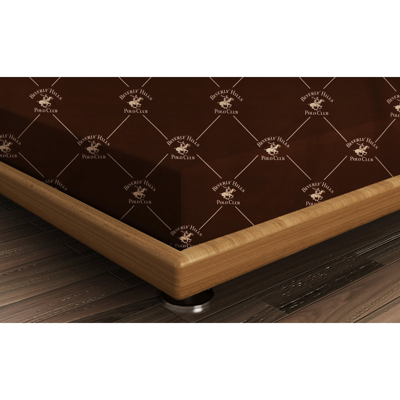 100% Cotton Polka Dots Fitted Sheet, Double (130 x 220 cm), Brown