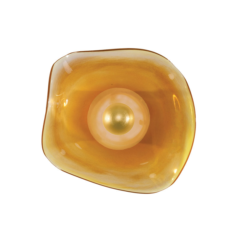 Embark LED Flush Mounted Sconce, Standard Gold Leaf, Amber