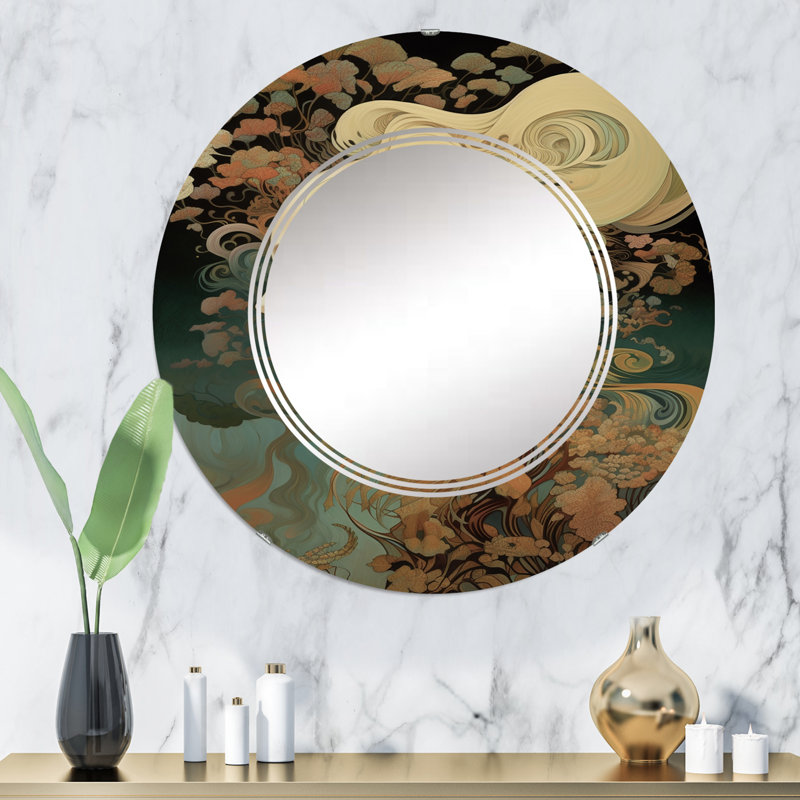Prioleau - Miroir mural moderne rond, 32 po x 32 po