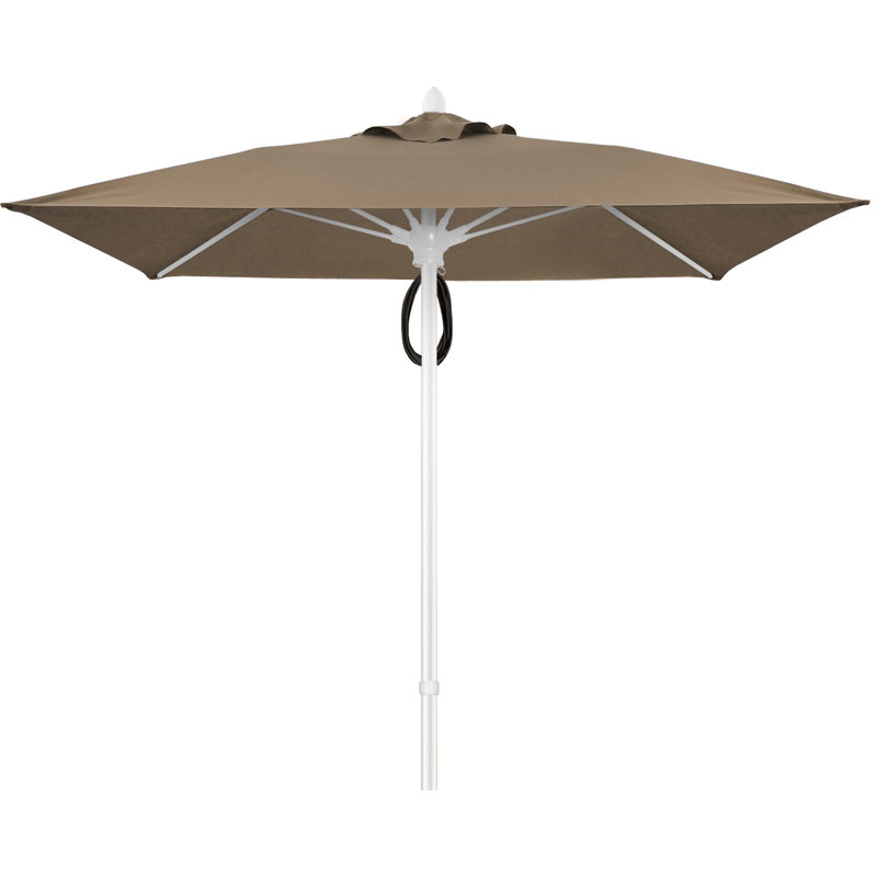 Parasol de marché carré 7,5 pi Prestige, Blanc, Taupe