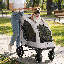 Poussette pour animaux de compagnie avec rampe pour grands chiens pesant jusqu'à 100 lb, équipement pour animaux pliable tout-terrain avec fenêtres en filet et roues à 360 ° pour plusieurs animaux de compagnie