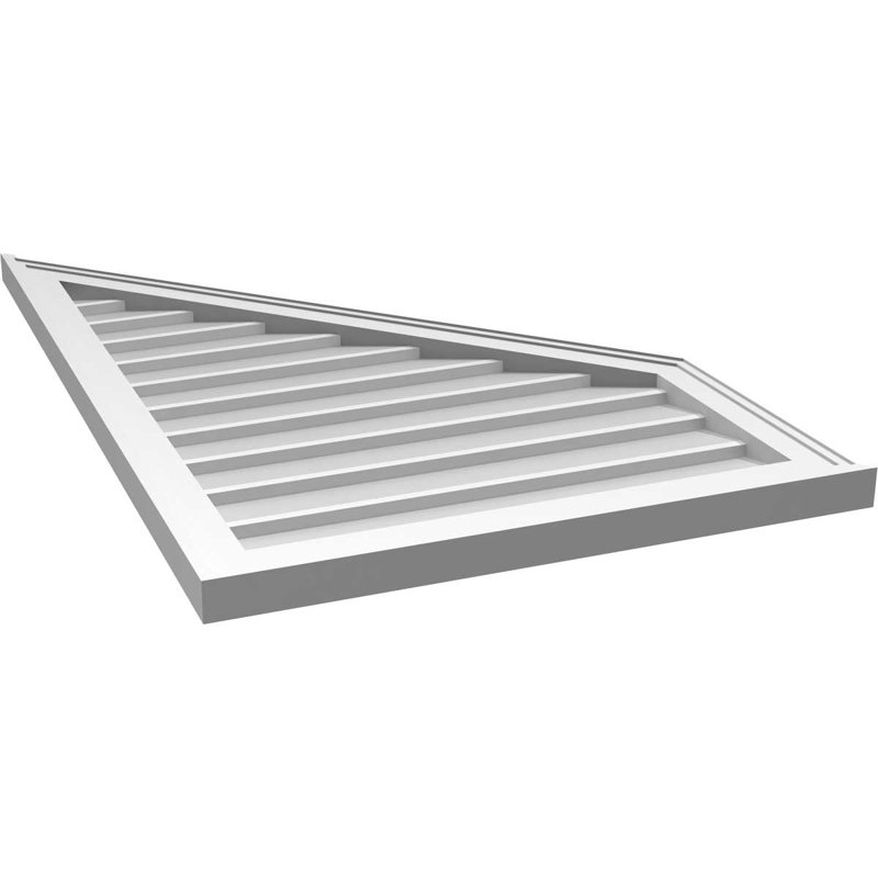 Half Peaked Right Surface Mount Signature Urethane Non-Functional Gable Vent 13/12 Pitch Primed Tan, 1.5" H x 38" L x 24" W